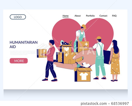 Humanitarian aid vector website landing page template Humanitarian aid vector website landing page template 68536997