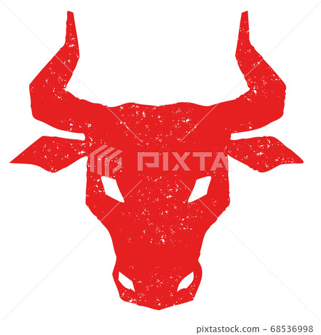 Stamp-style illustration of cow face up Stamp-style illustration of cow face up 68536998
