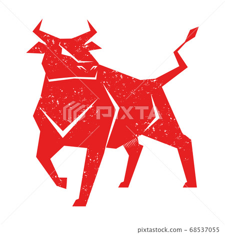 Stamp-style illustration of whole cow Stamp-style illustration of whole cow 68537055