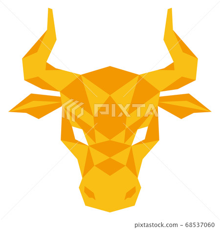 Illustration of yellow cow face up Illustration of yellow cow face up 68537060