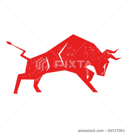 Stamp-style illustration of whole cow Stamp-style illustration of whole cow 68537061