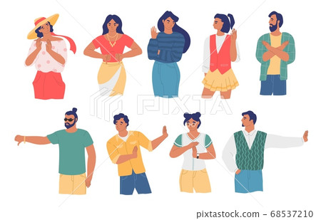 People gesturing to show disagreement, vector flat isolated illustration People gesturing to show disagreement, vector flat isolated illustration 68537210