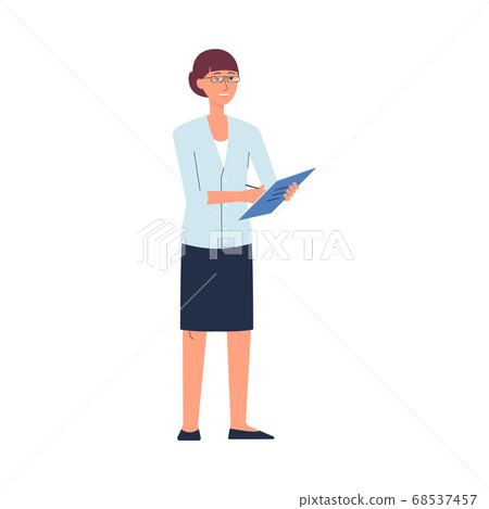 School teacher female character flat cartoon vector illustration isolated. School teacher female character flat cartoon vector illustration isolated. 68537457