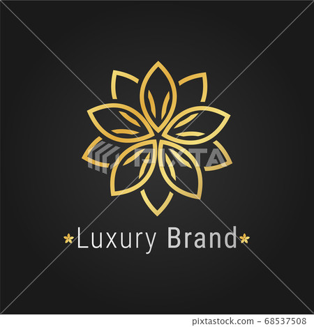 Flower logo luxury golden elegant branding on 68537508