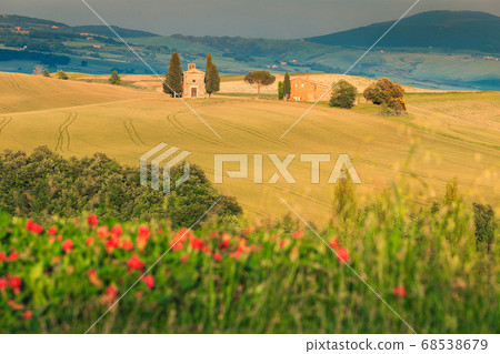 Majestic Vitaleta chapel near Pienza, Tuscany, Italy, Europe Majestic Vitaleta chapel near Pienza, Tuscany, Italy, Europe 68538679