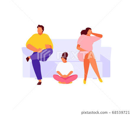 Indifferent parents unhappy family vector 68539721