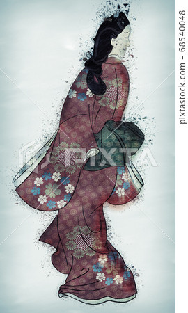 Beautiful woman looking back vintage Beautiful woman looking back vintage 68540048