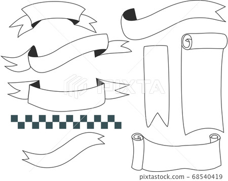 Ribbon line frame white - Stock Illustration [68540419] - PIXTA