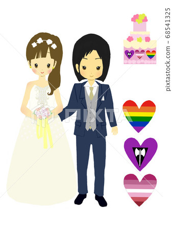 女同性戀情侶婚姻LGBT插圖 女同性戀情侶婚姻LGBT插圖 68541325