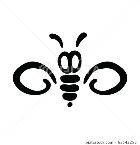 Vector Illustration Hand-drawn Silhouette Of A Bee. 68542258