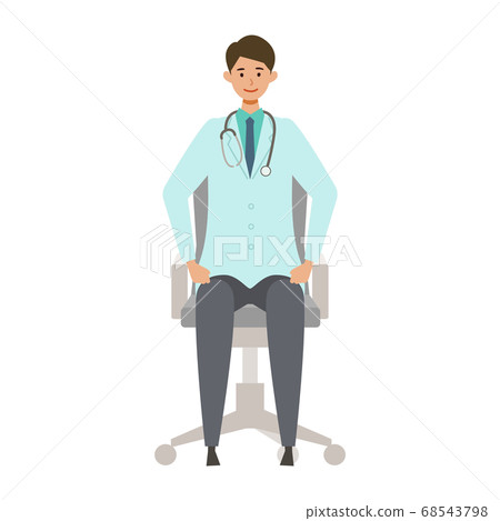 坐在椅子上的男醫生的插圖 坐在椅子上的男醫生的插圖 68543798