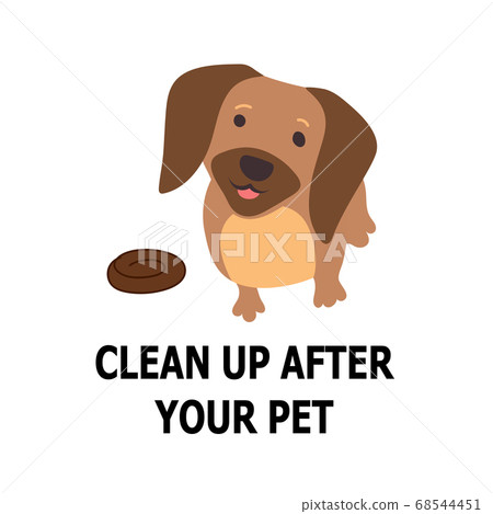 Dog poo information vector icon, pictogram. Clean up after your pet 68544451