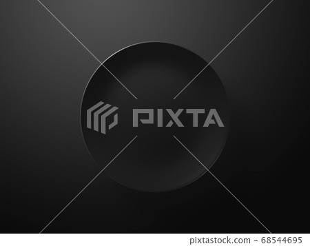 Black plate overhead view oval plate Black plate overhead view oval plate 68544695