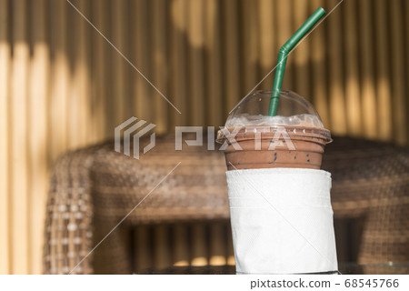 Iced chocolate in take home plasttic cup Iced chocolate in take home plasttic cup 68545766