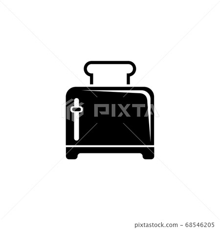 Toaster, Kitchen Electric Device for Toasts. Flat Toaster, Kitchen Electric Device for Toasts. Flat 68546205