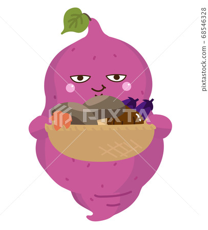 A fat sweet potato with a basket containing the taste of autumn 68546328
