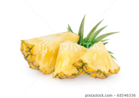 Pineapple piece isolated on white background. Pineapple piece isolated on white background. 68546336