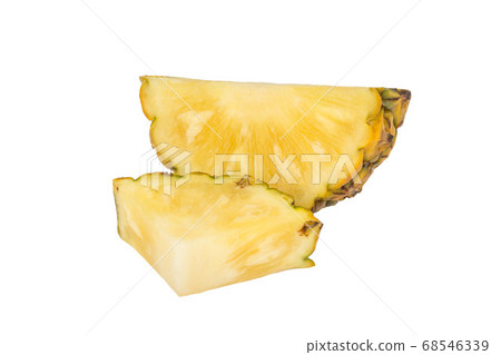 Pineapple piece isolated on white background. 68546339