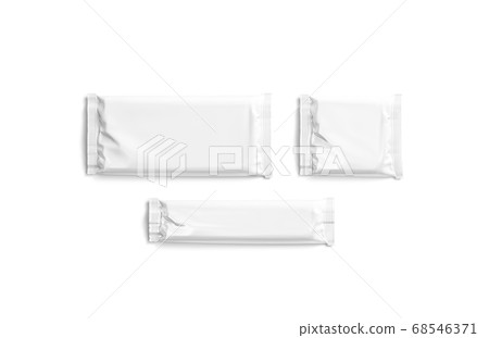 Blank white big, small, square chocolate bar foil wrap mockup Blank white big, small, square chocolate bar foil wrap mockup 68546371