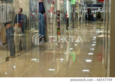 Interior of a modern shop with glass floors and Interior of a modern shop with glass floors and 68547704