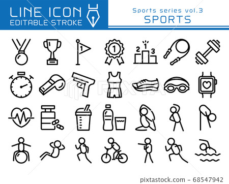 Line Icon Sports Series Vol 3 Sports Stock Illustration