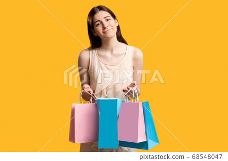 unpleasant bonus online shopping concept woman 68548047