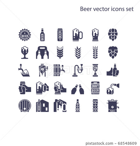 Basic element of Beer vector icons set. 68548609