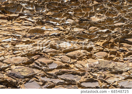 Geological rock layers.Close-up abstract shot of the rock face 68548725