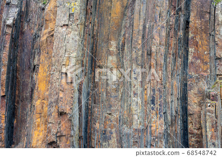 Geological rock layers.Close-up abstract shot of the rock face 68548742