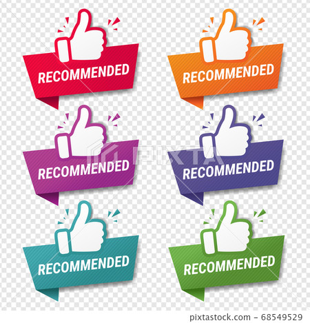 Banner Recommended With Thumbs Up Transparent Background 68549529