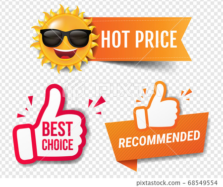 Summer Sale Banner Recommended With Thumbs Up Transparent Background 68549554
