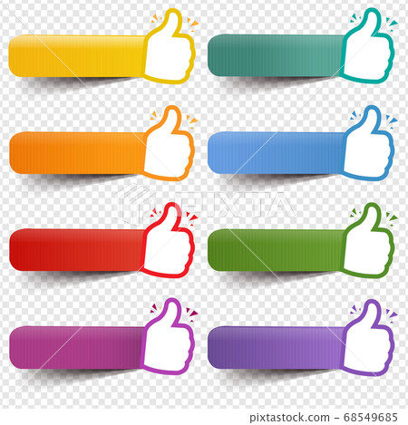 Colorful Badge Set With Ribbon And Transparent Background 68549685