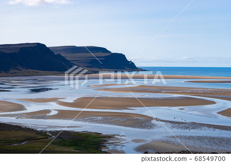 Landscape of westfjord with cloudy sky - Iceland. 68549700