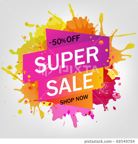 Sale Banners With Blobs Isolated Gray Background 68549784