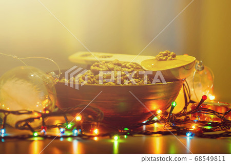Christmas kutia from wheat, raisins and nuts, selective focus 68549811