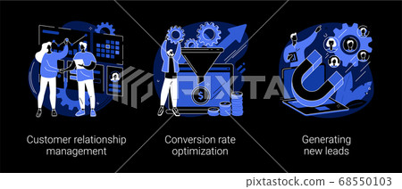 CRM lead management abstract concept vector illustrations. CRM lead management abstract concept vector illustrations. 68550103
