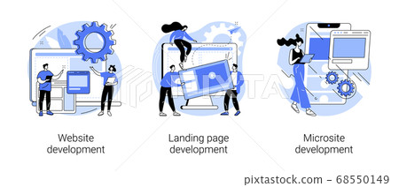 Webpage programming abstract concept vector illustrations. 68550149