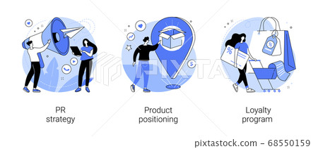 Brand communication abstract concept vector illustrations. 68550159