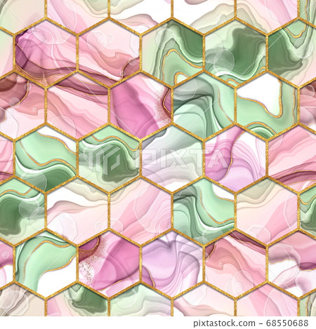 Hexagon seamless texture. Abstract trendy background 68550688