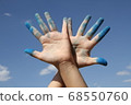 hands over sky 68550760