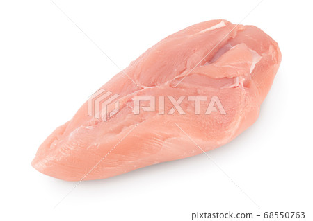 Fresh chicken fillet isolated on white background with clipping path and full depth of field. Fresh chicken fillet isolated on white background with clipping path and full depth of field. 68550763
