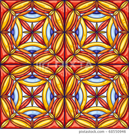 Ceramic tile pattern. Decorative abstract background. Traditional ornate mexican talavera, portuguese azulejo or spanish majolica Ceramic tile pattern. Decorative abstract background. Traditional ornate mexican talavera, portuguese azulejo or spanish majolica 68550946