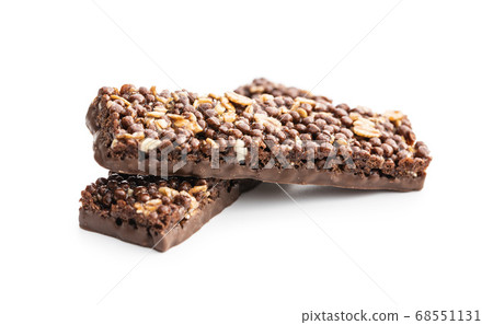 Chocolate cereal bars. Tasty protein bars. Chocolate cereal bars. Tasty protein bars. 68551131