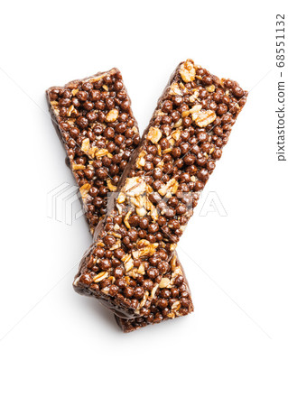 Chocolate cereal bars. Tasty protein bars. Chocolate cereal bars. Tasty protein bars. 68551132