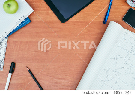 back to school concept, stationery, university, college, flat lay 68551745