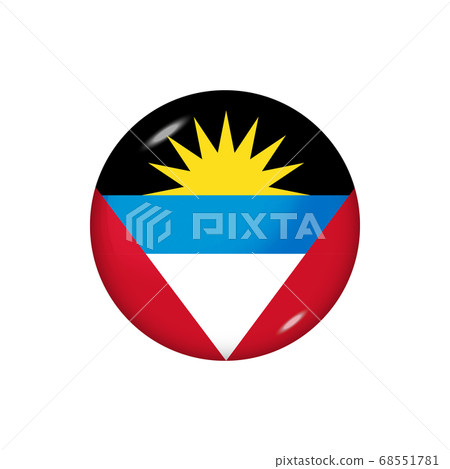 Round flag of Antigua and Barbuda. Vector Round flag of Antigua and Barbuda. Vector 68551781