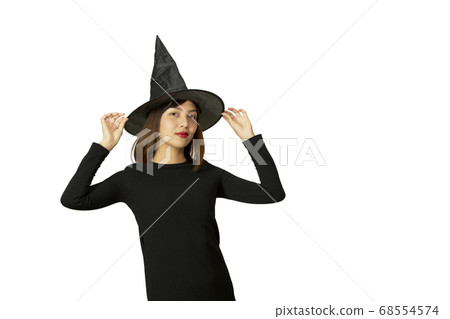 Asian woman wear witch for halloween party Asian woman wear witch for halloween party 68554574