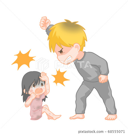 Child illustration of abuse Child illustration of abuse 68555071