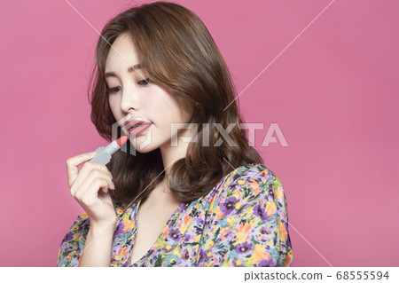 美女，粉紅色，女人 68555594