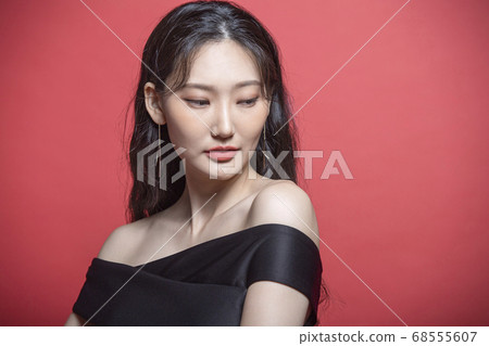 美女，紅色，女人 68555607